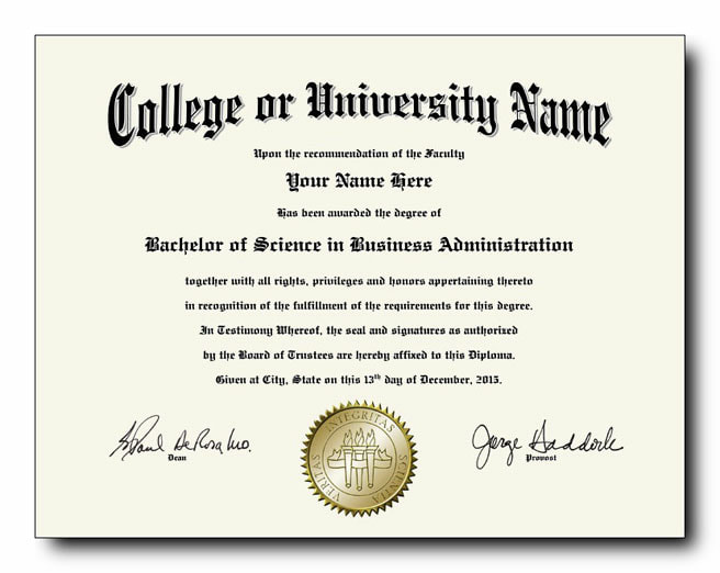 Fake College Diploma template #2