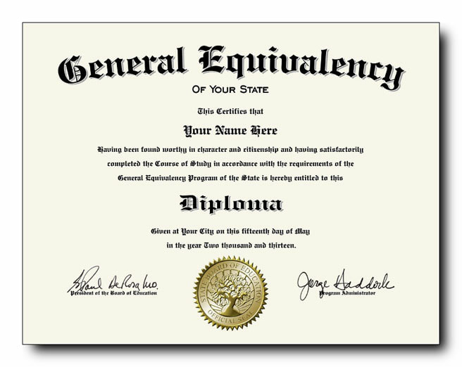 State Issued style Fake GED diploma template