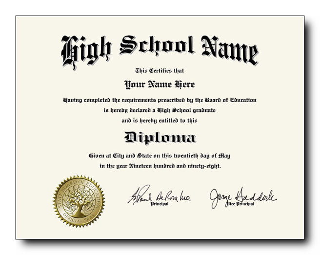 Fake High School Diploma template #2